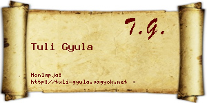 Tuli Gyula névjegykártya