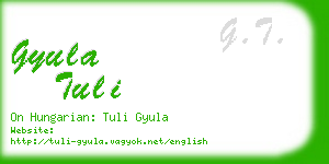 gyula tuli business card